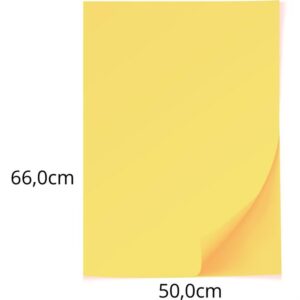 Papel Cartolina Escolar 50 cm x 66 cm 140 g Amarelo.
